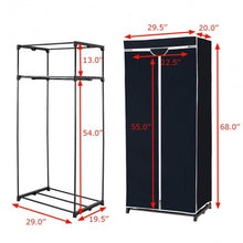 Load image into Gallery viewer, Non-woven Fabric Wardrobe Storage Portable Clothes Closet-Black