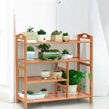 Load image into Gallery viewer, 4 Tiers Multifunction Bamboo Storage Shoe Rack