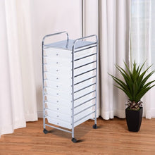 Load image into Gallery viewer, 10 Drawer Rolling Storage Cart Organizer-Clear