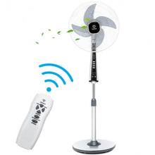 Load image into Gallery viewer, 15" 4 Blades 3-Speed Height Adjustable Remote Control Pedestal Fan