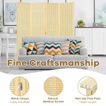 Load image into Gallery viewer, 6 ft 4 Panel Portable Folding Room Divider Screen-Natural