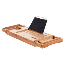 Load image into Gallery viewer, Bamboo Bathtub Extendable Sides Caddy Tray with Soap Dish