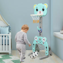 Load image into Gallery viewer, Adjustable Kids 3-in-1 Basketball Hoop Set Stand with Balls