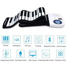 Load image into Gallery viewer, 88 Keys Midi Electronic Roll up Piano Silicone Keyboard for Beginners-White