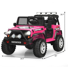 Load image into Gallery viewer, 12V Kids Remote Control Electric Ride On Truck Car with Lights and Music -Pink