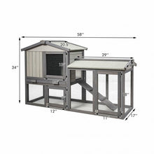 Load image into Gallery viewer, 58" Weatherproof Wooden Rabbit Hutch-Gray