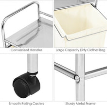 Load image into Gallery viewer, Laundry Hamper Basket Cart with Shelf and Removable Bag