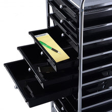 Load image into Gallery viewer, 10 Drawer Rolling Storage Cart Organizer-Black