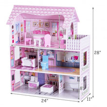 Load image into Gallery viewer, 28" Pink Dollhouse w/ Furniture