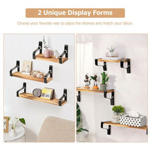 Load image into Gallery viewer, Rustic Wood Wall-Mounted Floating Shelves Set of 3