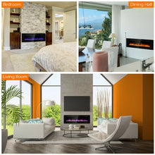 Load image into Gallery viewer, 60" Recessed Ultra Thin Mounted Wall Electric Fireplace