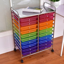 Load image into Gallery viewer, 20 Drawers Storage Rolling Cart Studio Organizer-Multicolor