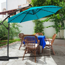 Load image into Gallery viewer, 10FT 360 Rotation Solar Powered LED Patio Offset Umbrella-Turquoise
