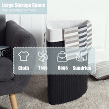 Load image into Gallery viewer, Corner Bamboo Hamper Laundry Basket-Black