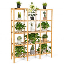 Load image into Gallery viewer, Multifunctional Bamboo Shelf Flower Plant Display Stand