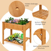 Load image into Gallery viewer, 8 Grids Wood Elevated Garden Planter Box Kit with Liner & Shelf