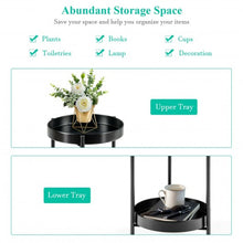 Load image into Gallery viewer, 2 Tier Mid Century Modern Metal Plant Stand-Black