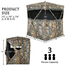 Load image into Gallery viewer, 3 Person Hunting camouflage Surround View Tent with Slide Mesh Window