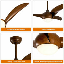 Load image into Gallery viewer, 52" Low Profile Ceiling Fan with LED Light