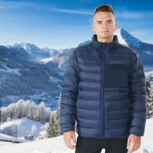 Load image into Gallery viewer, Electric USB Men’s Down Heated Jacket Thermal Stand Collar Coat-Navy-M