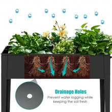 Load image into Gallery viewer, Raised Garden Bed Elevated Planter Box on Wheels Steel Planter with Shelf-Black