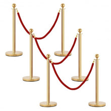 Load image into Gallery viewer, 6 Pcs Stanchion Posts Queue Pole Crowd Control Barrier