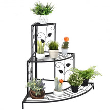 Load image into Gallery viewer, 3 Tier Floral Corner Metal Plant Pot Rack
