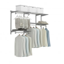 Load image into Gallery viewer, Custom Closet Organizer Kit 3 to 5 ft Wall-Mounted Closet System with Hang Rod