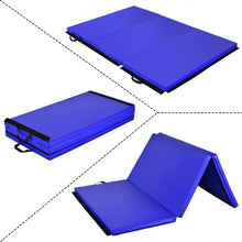 Load image into Gallery viewer, 6' x 4' Tri-Fold Gymnastics Mat Thick Folding Panel-Blue