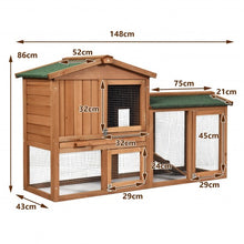 Load image into Gallery viewer, 58" Weatherproof Wooden Rabbit Hutch