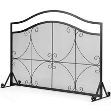 Load image into Gallery viewer, Single Panel Fireplace Screen Free Standing Spark Guard Fence