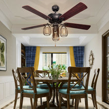 Load image into Gallery viewer, 52" Electric Ceiling Fan with 5 Blades and 3 Lights for Living Room and Bedroom
