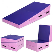 Load image into Gallery viewer, Folding Incline Tumbling Wedge Gymnastics Exercise Mat-Purple