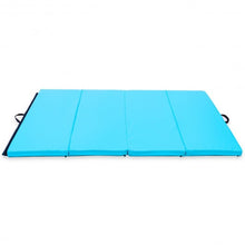 Load image into Gallery viewer, 4' x 6' x 2" PU Thick Folding Panel Exercise Gymnastics Mat-Blue