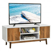 Load image into Gallery viewer, TV Stand Entertainment Media Console with 2 Storage Cabinets and Open Shelves