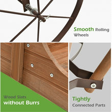 Load image into Gallery viewer, Wooden Wagon Plant Bed With Wheel for Garden Yard-Brown