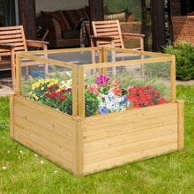 Load image into Gallery viewer, Wooden Raised Garden Box with 9 Grids and Critter Guard Fence