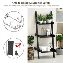 Load image into Gallery viewer, 3 Tier Leaning Rack Wall Ladder Book Shelf Bookcase Storage Display Multipurpose