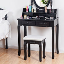 Load image into Gallery viewer, Vanity Stool Makeup Bench Dressing Stool-Black