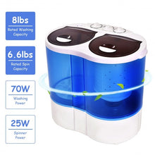 Load image into Gallery viewer, Portable Compact Twin Tub Mini Washing Machine