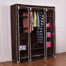 Load image into Gallery viewer, 70" Portable Closet Storage Organizer Clothes Wardrobe-Brown