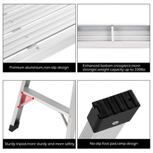 Load image into Gallery viewer, Heavy Duty Portable Bench Aluminum Folding Step Ladder