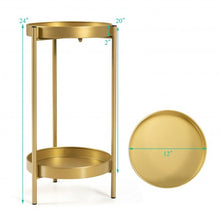 Load image into Gallery viewer, 2 Tier Mid Century Modern Metal Plant Stand-Golden