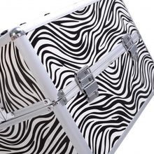 Load image into Gallery viewer, 14" x 9" x 10" Aluminum Makeup Case Cosmetic Organizer-Zebra