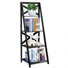 Load image into Gallery viewer, 4-Tier Wood Display Storage Bookshelf-Black