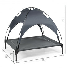 Load image into Gallery viewer, Portable Elevated Outdoor Pet Bed with Removable Canopy Shade-36"