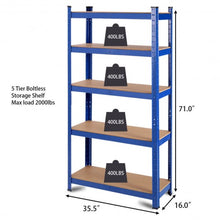 Load image into Gallery viewer, 35.5" x 71" Adjustable 5-Layer 2000 lbs Capacity Tool Shelf