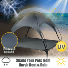 Load image into Gallery viewer, Portable Elevated Outdoor Pet Bed with Removable Canopy Shade-42"