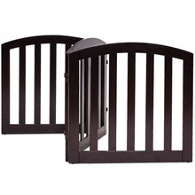 Load image into Gallery viewer, 24'' Configurable Folding Standing 3 Panel Wood Pet Fence-Brown