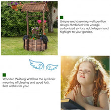 Load image into Gallery viewer, Outdoor Wooden Wishing Well Planter Bucket